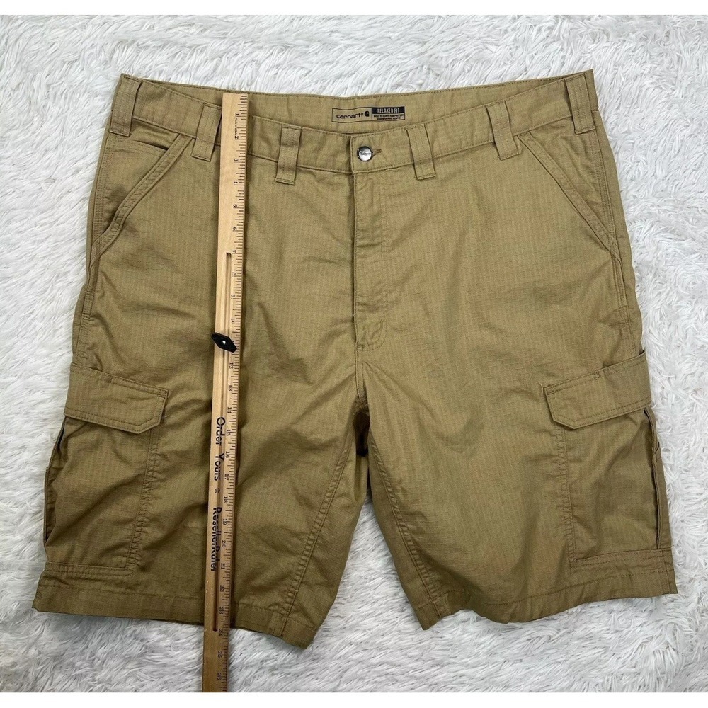 Carhartt Shorts Khaki Relaxed Fit Ripstop Cargo Work Force Mens Size 44‎ BS3543 - Picture 7 of 11